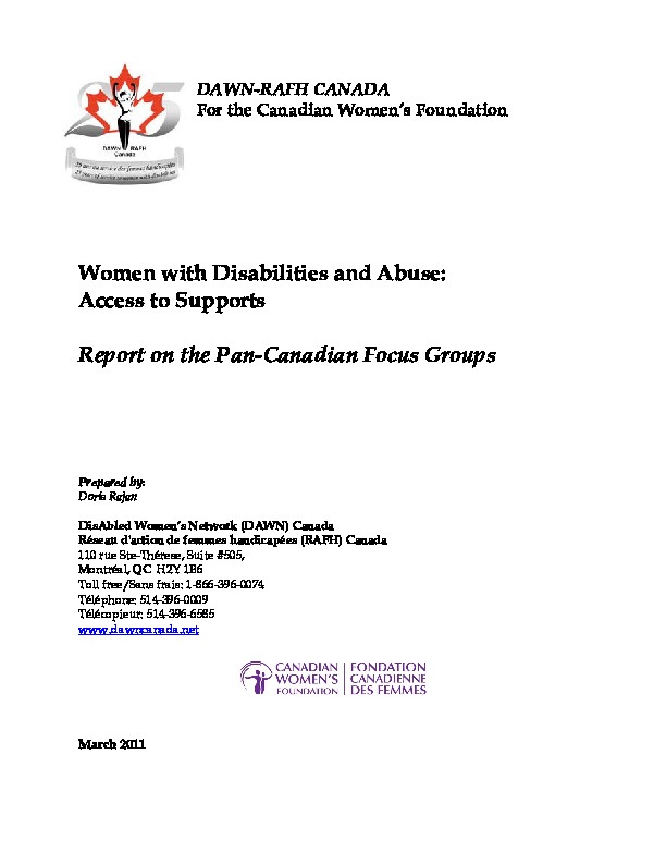 Women with Disabilities and Abuse: Access to Supports 
