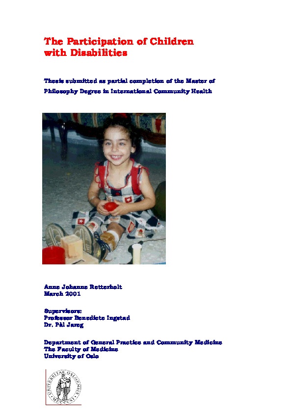 The Participation of children with disabilities  