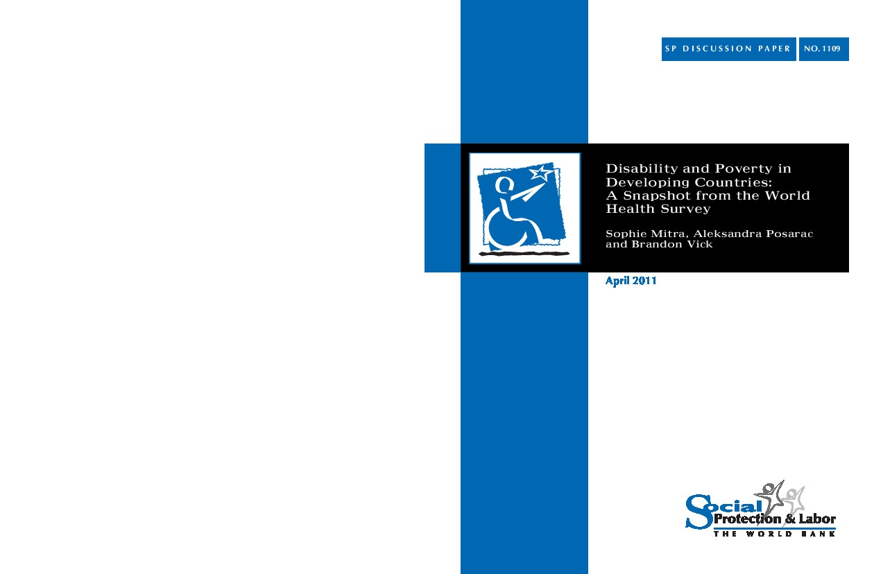 Disability and poverty in developing countries: A snapshot from the world health survey 