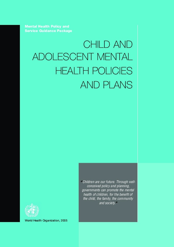 Child and Adolescents mental health polices and plans