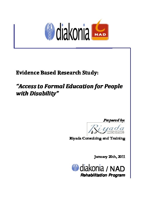 Access to formal education for people with disability 