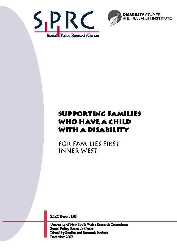 Supporting Families who have a child with disability 