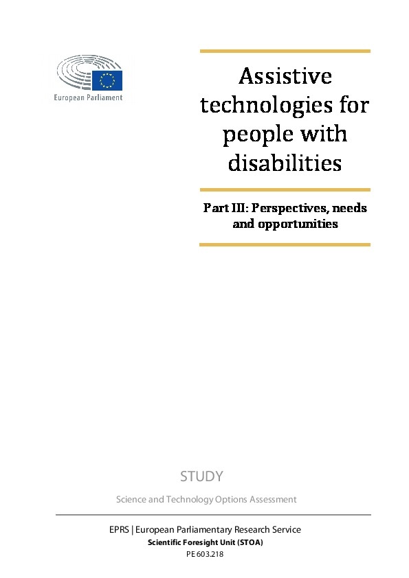 Assistive technologies for people with disabilities 