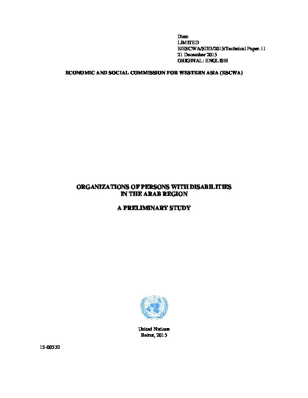 Organizations of Persons with Disability in the Arab Region