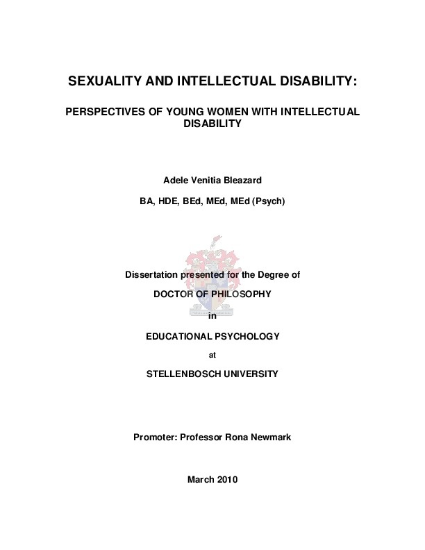 Sexuality and Intellectual Disability 