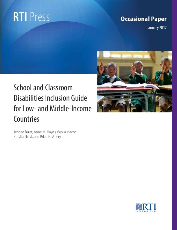 School and Classroom Disabilities Inclusion Guide For low and Middle - Income Countries 