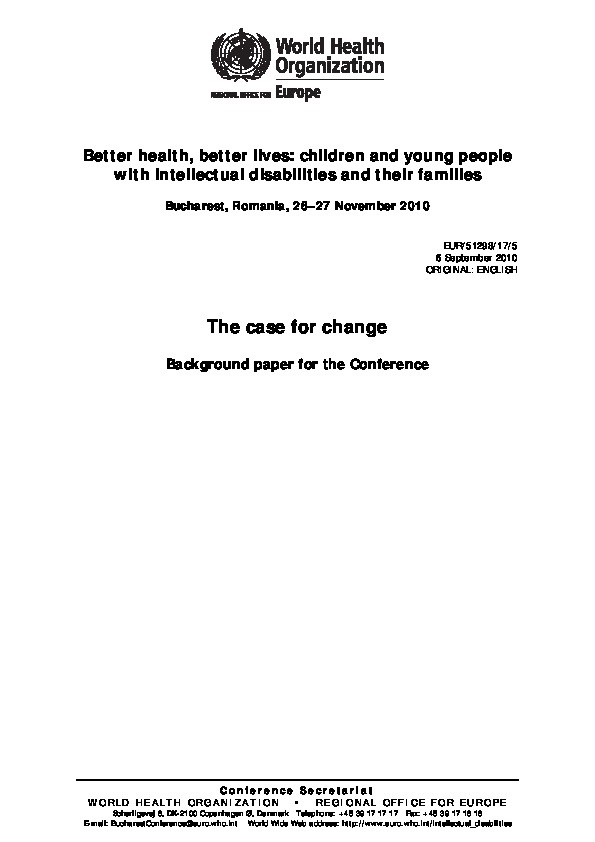 Better Health, Better Lives: children and young people with intellectual disabilities and their families 