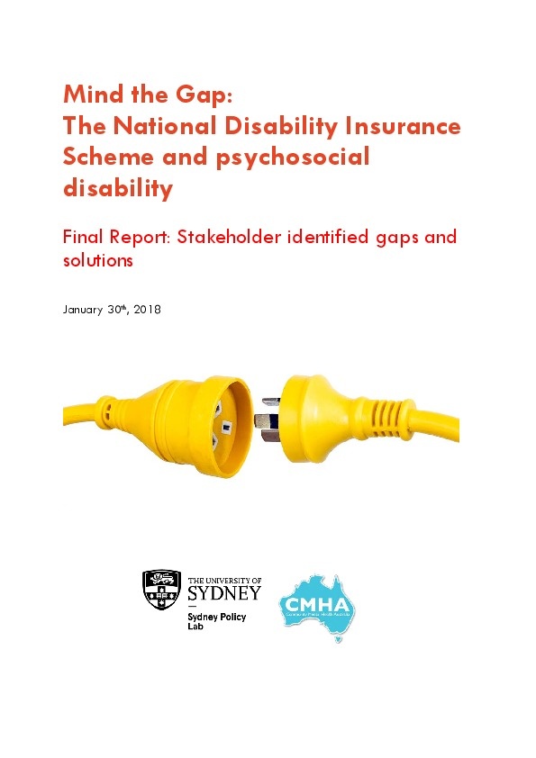 The National Disability Insurance Scheme and Psychological Disability  