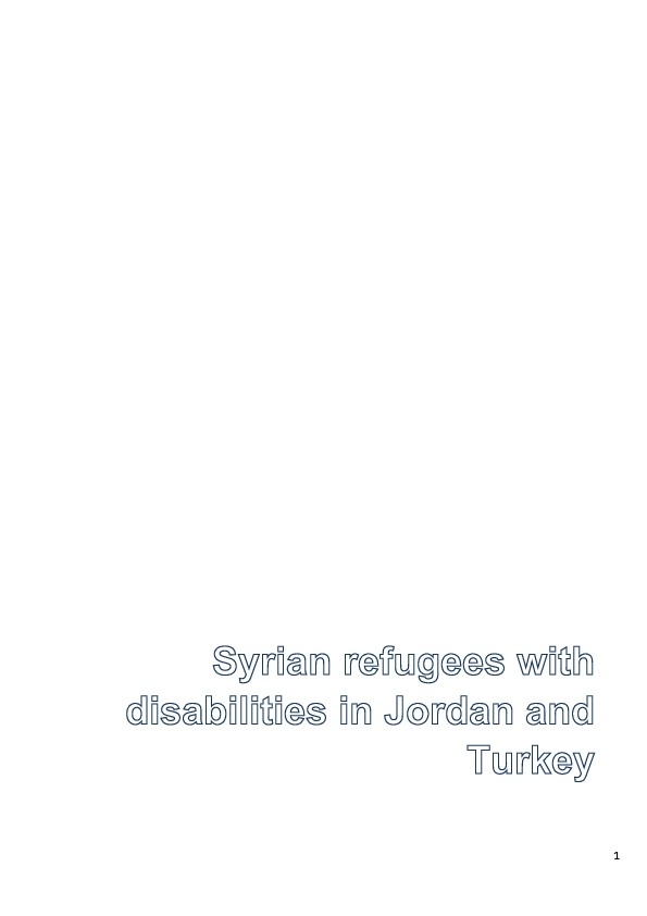 Syrian refugees with disabilities in Jordan and Turkey 