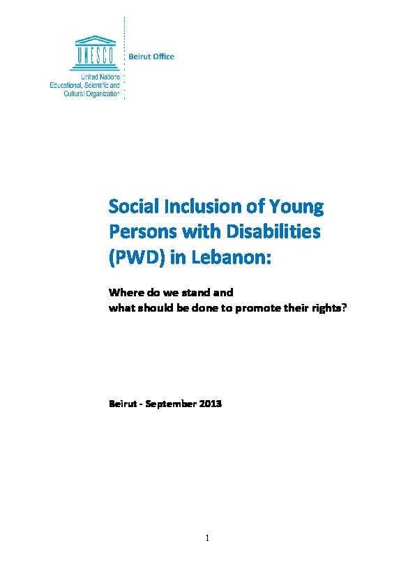 Social Inclusion of Young Persons with Disabilities in Lebanon   