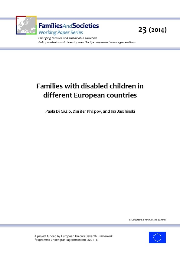 Families with disabled children in different European countries 