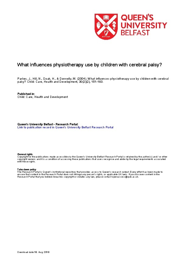 What Influences Physiotherapy use by Children with Cerebral Palsy