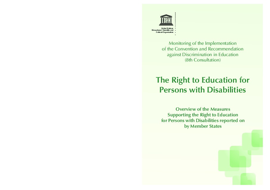 The Rights to Education for Persons with Disabilities 