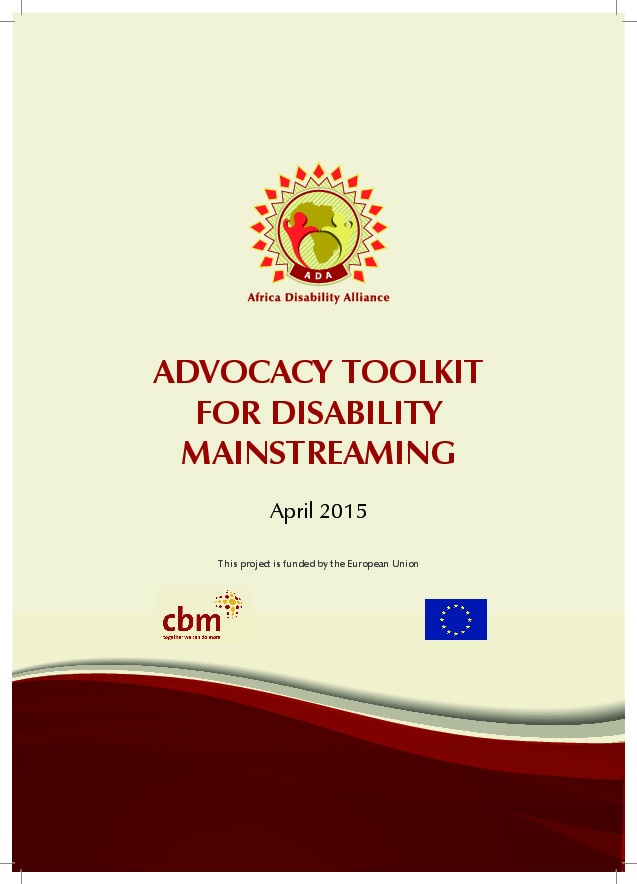 Advocacy toolkit For Disability Mainstreaming 